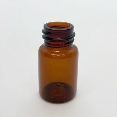 Đường kính 22mm Chai thủy tinh nhỏ Vặn vít Lọ thủy tinh màu hổ phách 7ml có nắp vặn