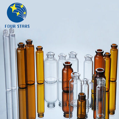 10ml Màu hổ phách trong suốt Lọ Nắp vặn bằng thủy tinh Borosilicate trung tính