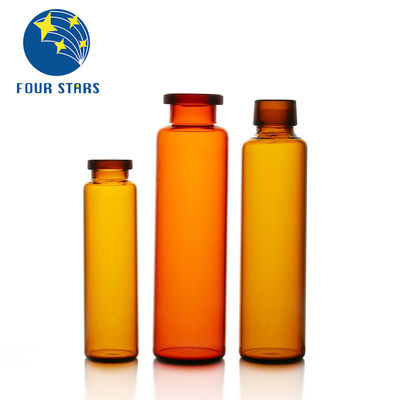 Thủy tinh nhỏ trong suốt màu hổ phách Lọ đựng chất lỏng bằng miệng Chiều cao 102mm
